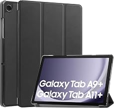 iCatchy for Samsung Galaxy Tab A11 Plus Case 11 Inch 2025, iCatchy Leather Stand Cover Galaxy Tab A11 Plus Samsung A11 Tablet Case, SM-X310 SM-X315 SM-X236 5G, Translucent Hard Shell Back, Black
