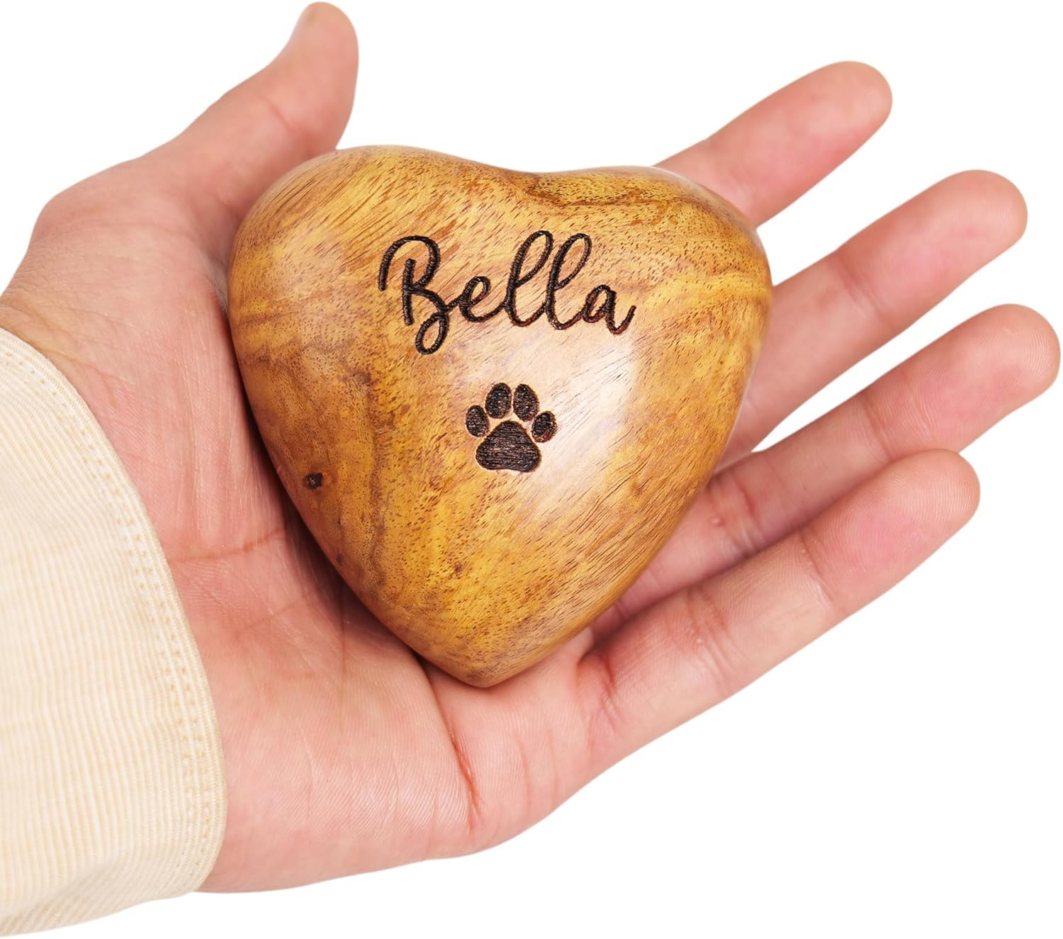 Wooden Heart Keepsake Urn for Ashes – Memorial Box for Dad, Personalized Cremation Urn, Perfect for Adults Funeral Gift, Tribute to Loved One, Elegant Wooden Cremation Keepsake