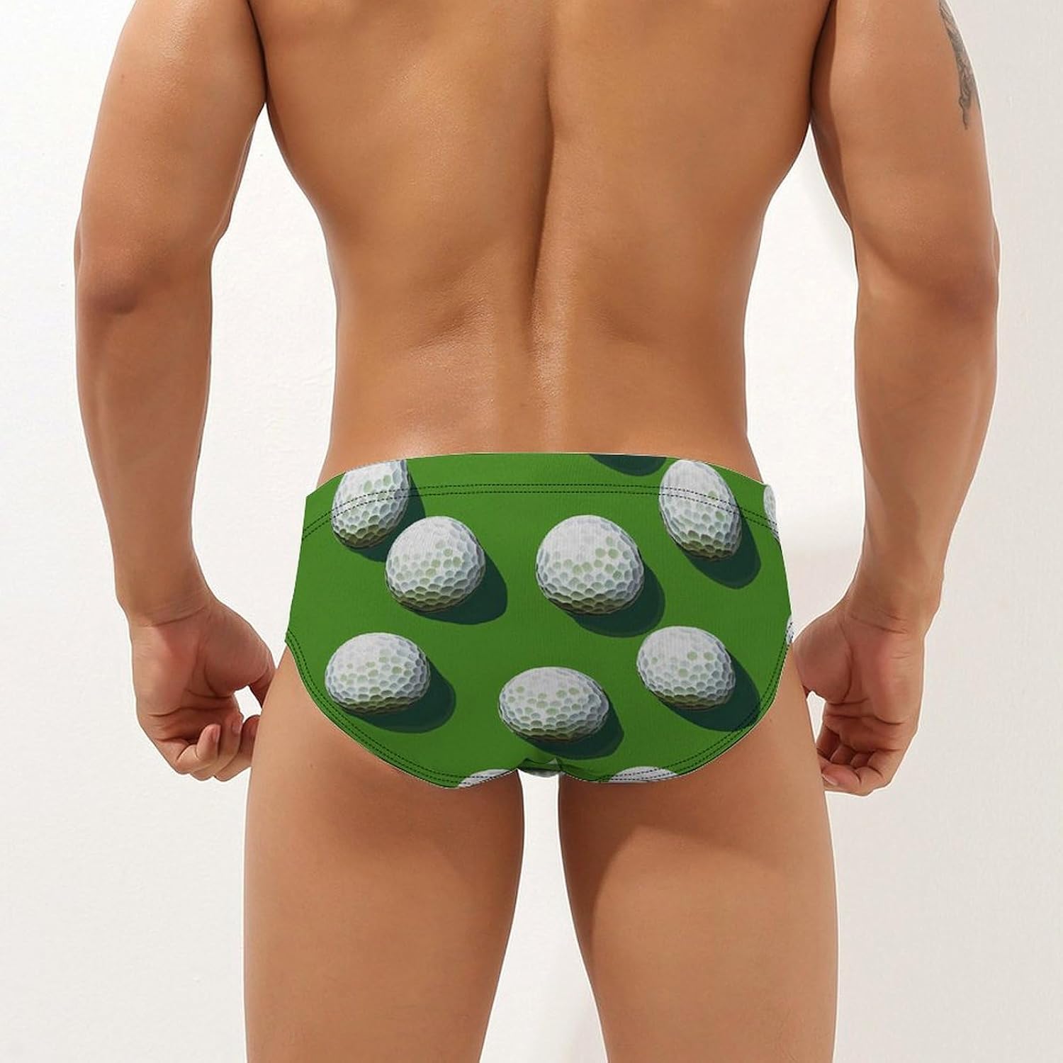 Golf Game Mens Swim Briefs Print Bikini Swimwear Sport Swimsuit Surf Shorts Trunks