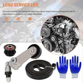 38286 FanPaYY Engine Serpentine Belt Drive Kit Fit for 2005-2008 Corolla L4 1.8L with Tensioner & Idler for 2005-2008 Matrix, 2005 Celica L4 1.8L 89356.