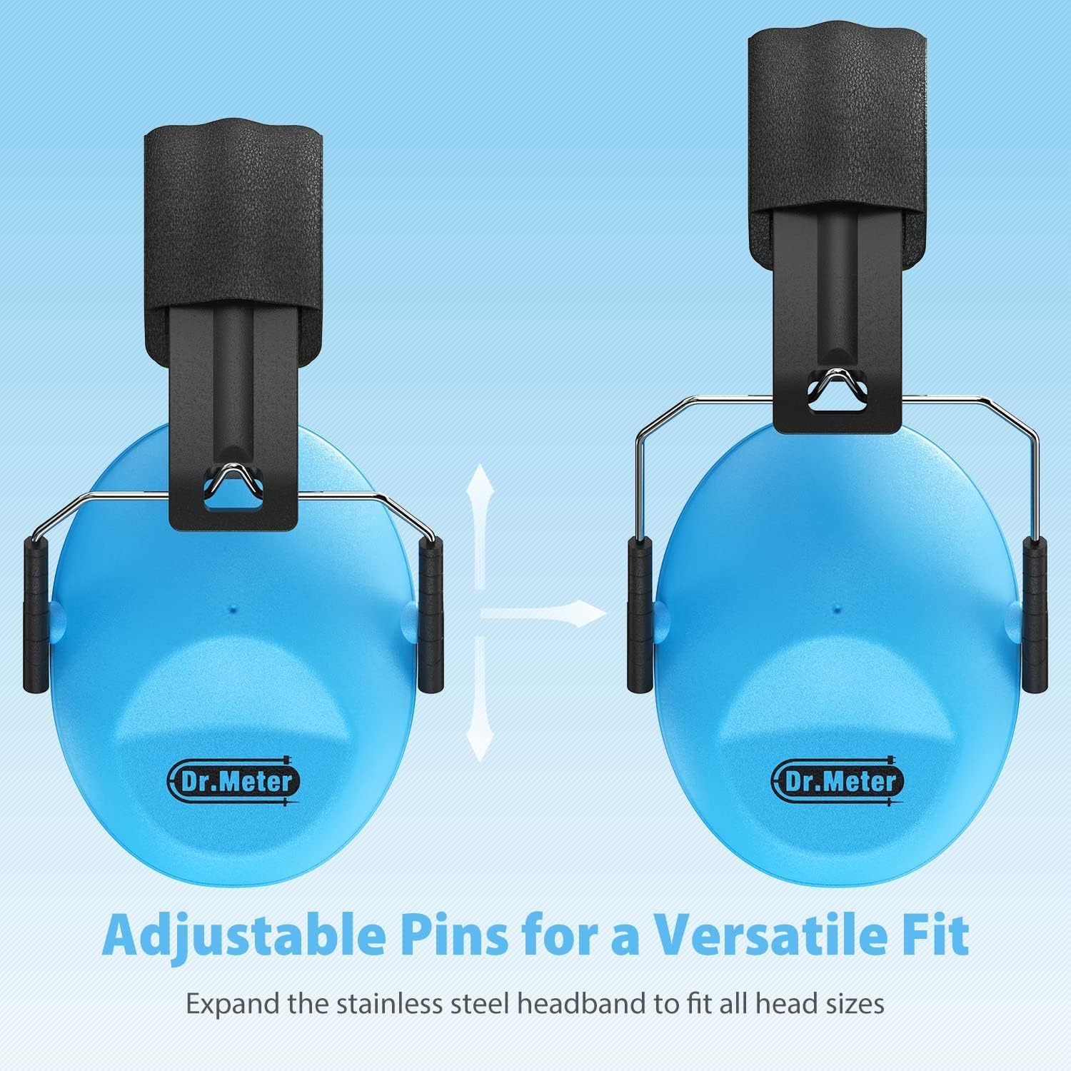 ear muffs for noise reduction: em100 27.4snr kids noise cancelling headphones with adjustable headband - adults kids ear protection for monster truck concert autistic sensory 2pack blue and pink