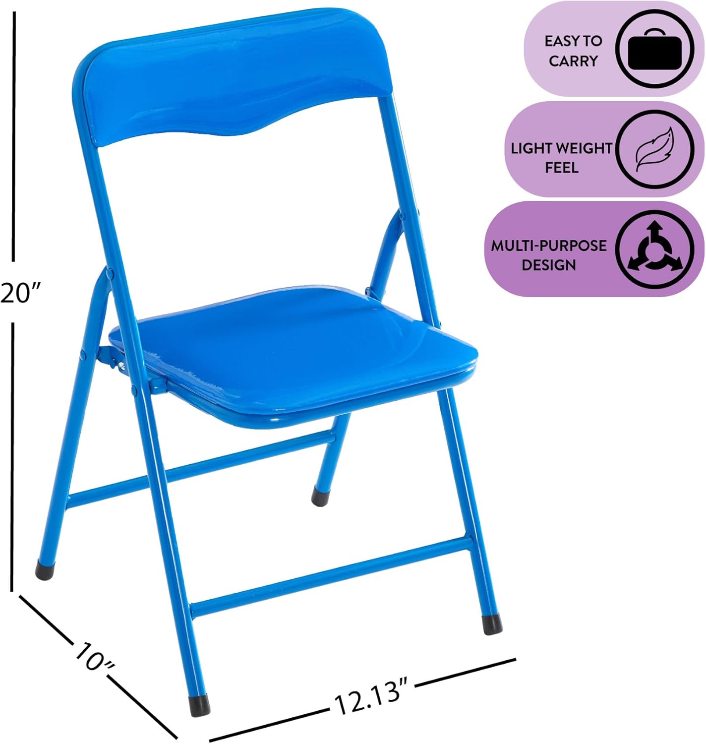 Heritage Kids Padded Folding Chair for Kids, Set of 2, Blue, Ages 3+