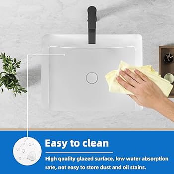 KINGWONG 20 Inch Rectangle Undermount Bathroom Sink 19.5