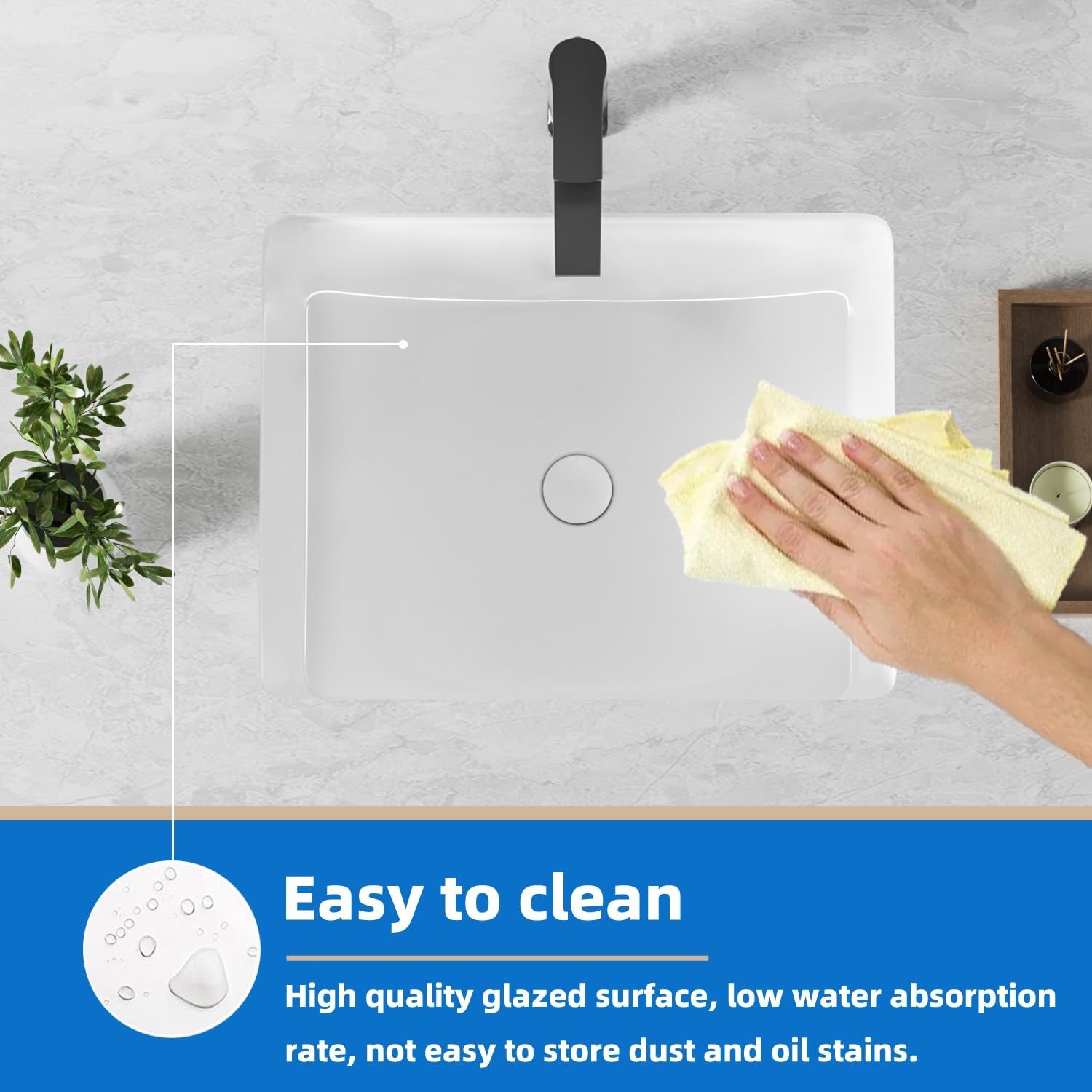 alonhungページ KINGWONG 20 Inch Rectangle Undermount Bathroom Sink 19.5