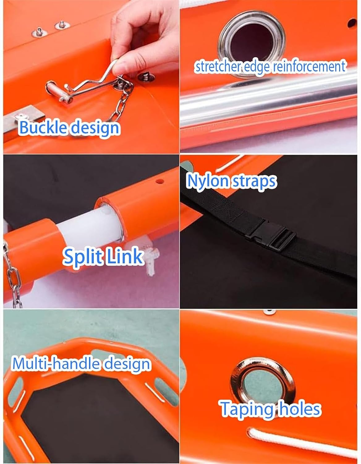 Stretcher Medical, Boat Stretcher, Rescue Stretcher, Detachable and Foldable Stretcher, Heavy-Duty Basket Stretcher for Hospitals, Clinics and Sports Fields