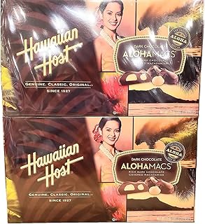 Hawaiian Host Dark Chocolate Alohamacs,12 Ounce Box, 2 Pack (24 Total Ounces; 48 Total Pieces)