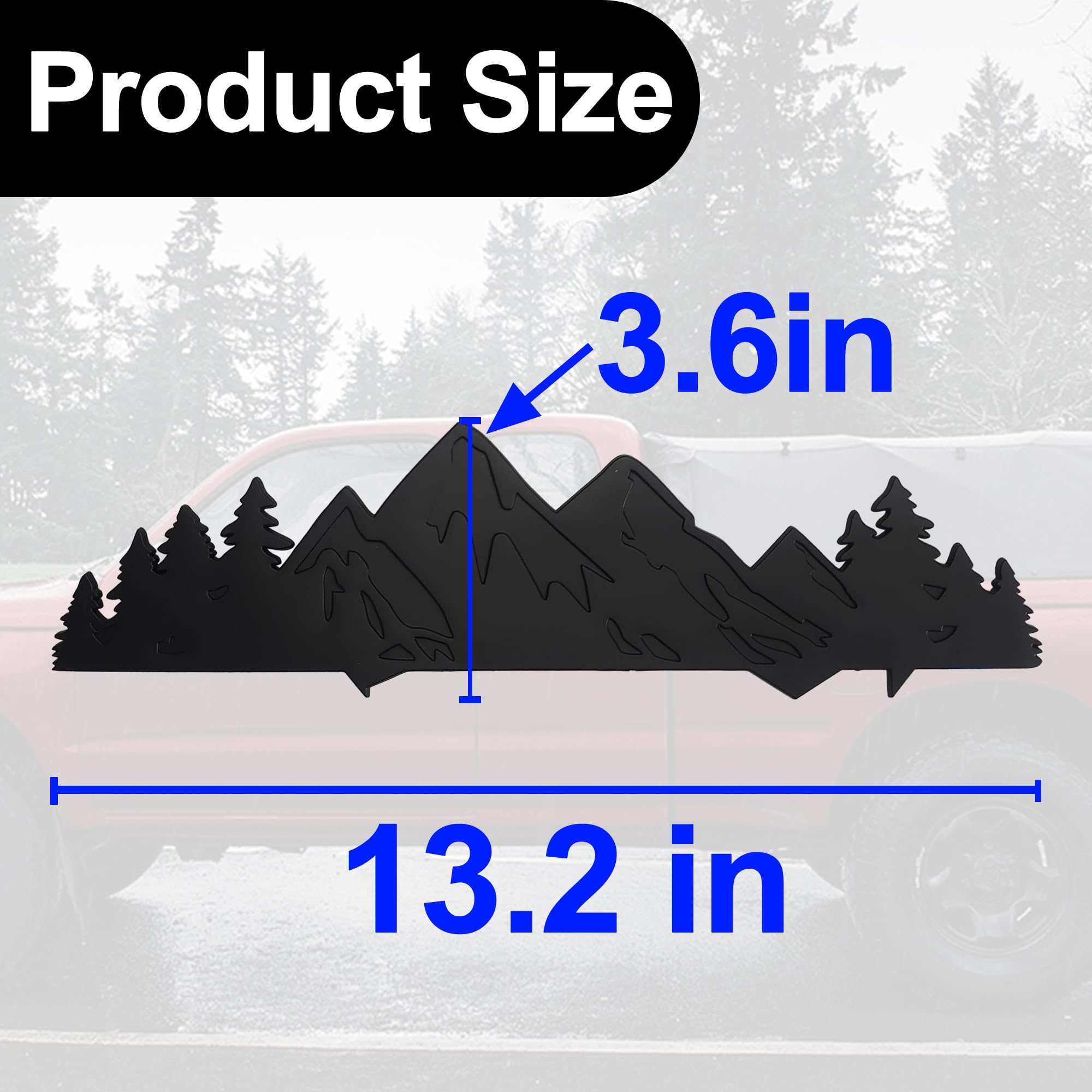 Snow Mountain Tree Emblem Fit For Toyota Tacoma 2016-2024,Mountains - View #10
