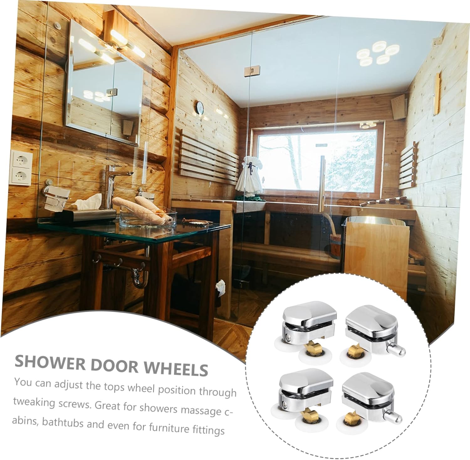 ARTIBETTER 3 Sets Shower Door Parts Rollers Easy Install Runners Replacement Pulleys