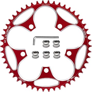 110 BCD Bike Chainring 36T 38T 40T 42T 44T 46T 48T 50T 52T 54T 56T 58T Round Narrow Wide Chainring, Single Bicycle Chain Ring for 8 9 10 11 12 Speed Road Bike