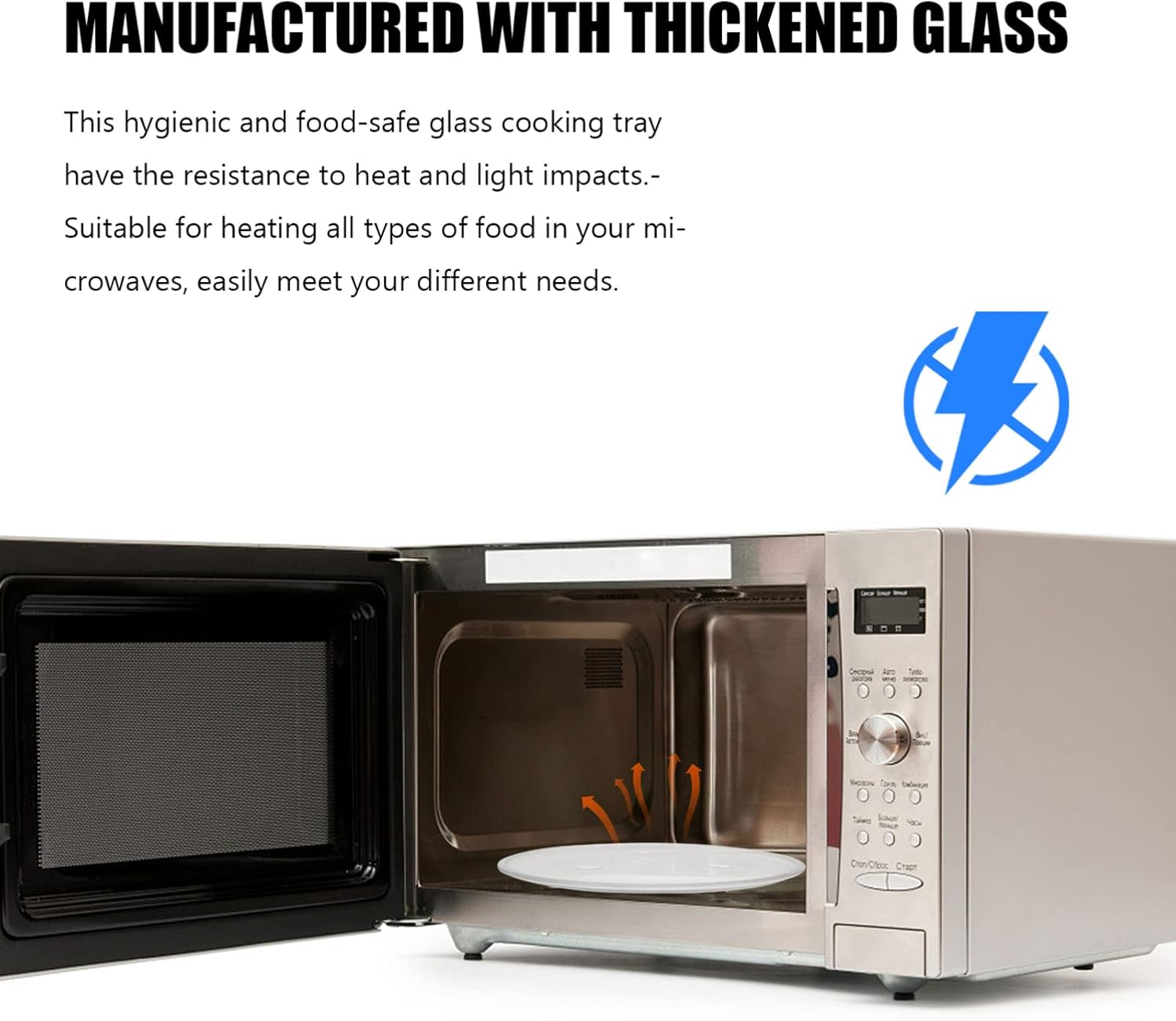 SOLUSTRE Microwave Oven Glass Turntable Replacement Tray Round Plate for Multiple Brands Non- Simple Installation Compatible Various Microwaves and Ovens