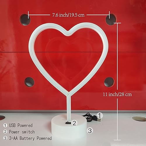 Miniatura 4 de JYWJ Letreros de neón con base de soporte, luz de neón alimentada por USB o 3 pilas AA, decoración de mesa LED, decoración de pared de dormitorio,