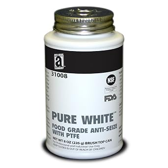 Pure White 31008 Food Grade Anti-Seize Compound with PTFE, 8 oz., White, Paste