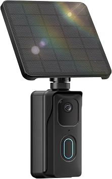 iTODOS 13200mAh Solar Charging Base Station for Blink Doorbell 2nd Gen, 4W High-Efficiency Solar Panel, IP67 Waterproof External Power Supply, Continuous Power to Blink Doorbell