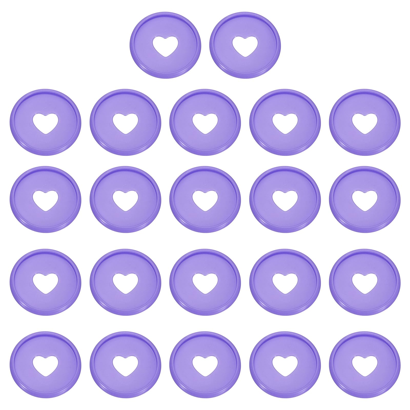 PATIKIL 35mm 1" Purple Plastic Round Heart Shape Book Binding Discs