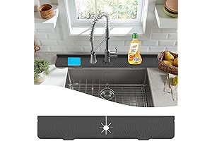 LVJING 33 Inch Silicone Faucet Handle Drip Catcher Tray Mat