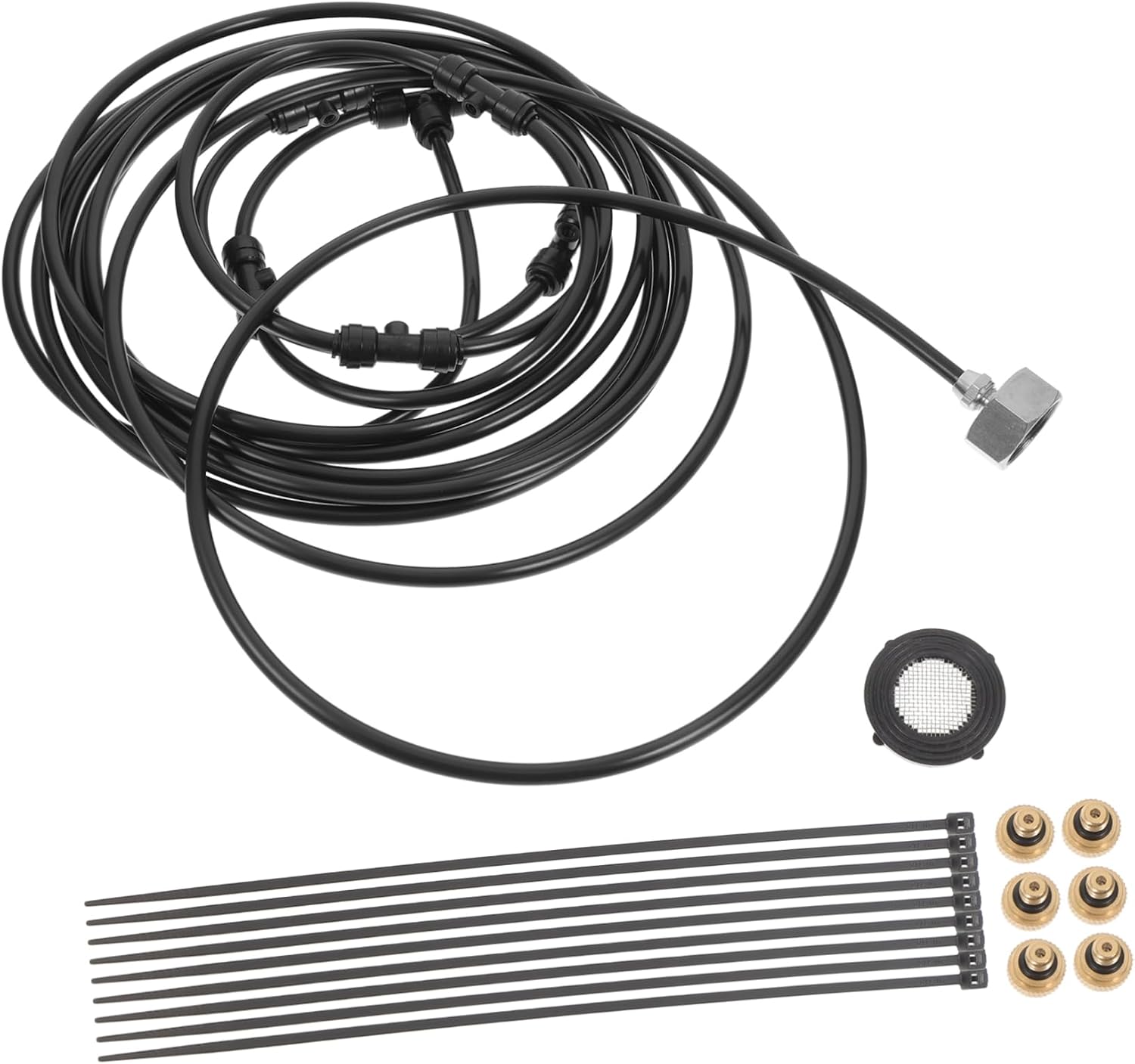 1set Outdoor Misting Fan Kit Patio Mister System with Easy Installation Adapter Compatible with Garden Hoses for Efficient Cooling Hot Days
