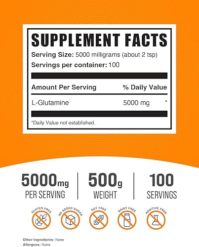 Miniatura 2 de BulkSupplements L-Glutamina 17.64 oz + BCAA 2:1:1 17.64 oz Bundle