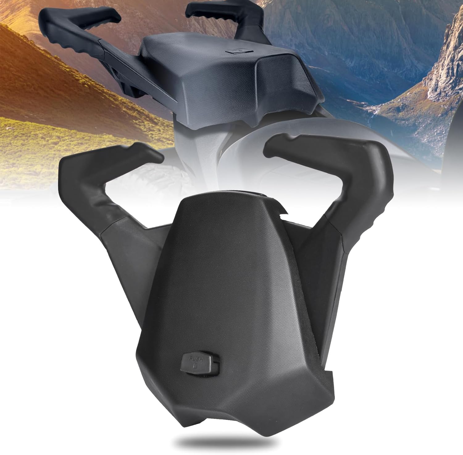 Rear Passenger Seat For Ryker, Heavy Duty Grap Handles Soft Seat Pad For Can-Am Ryker, Ryker 600 | 900, Sport, Rally Edition (MAX Mount 219400800 Required) Easy Install (Black)