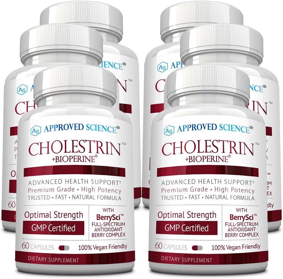 Approved Science Cholestrin - Lipid Level Support - Antioxidants, Lecithin, Berberine HCL, Berries, BioPerine - 60 Capsules - Pack of 1