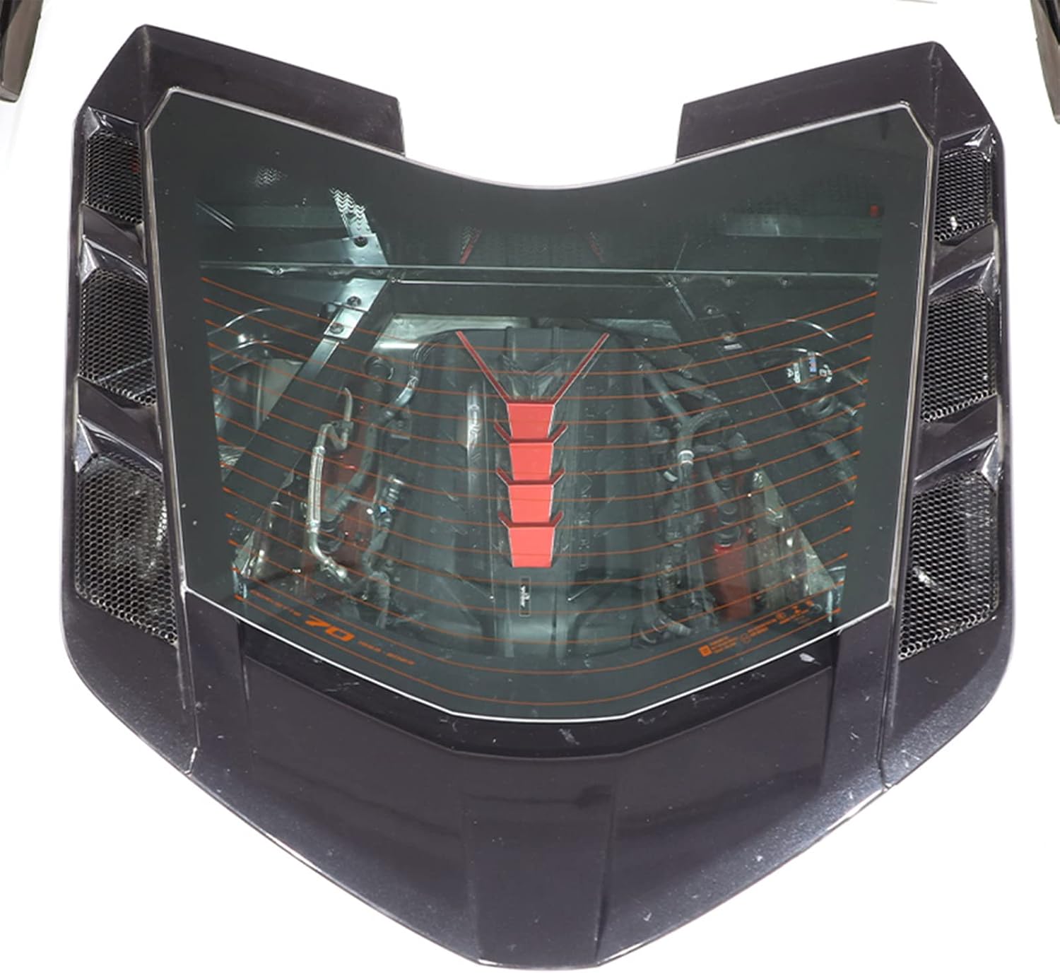 CHEAYAR Engine Shroud Cover Panel Trims Compatible with Chevrolet Corvette C8 2020-2023, Aluminum Alloy Engine Bay Panel Cover, C8 Accessories (Red)