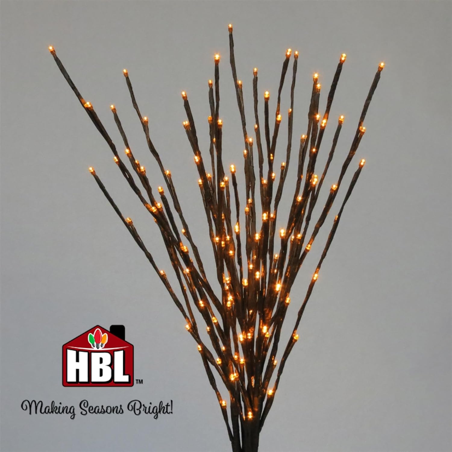 Holiday Bright Lights Halloween LED 36 Indoor/Outdoor Light Burst Twinkling - Black Tape/Orange