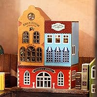 Vista 5 de Roroom Kit de casa de muñecas en miniatura y muebles, modelo de casa de muñecas de madera 3D con LED, idea creativa de habitación para regalo