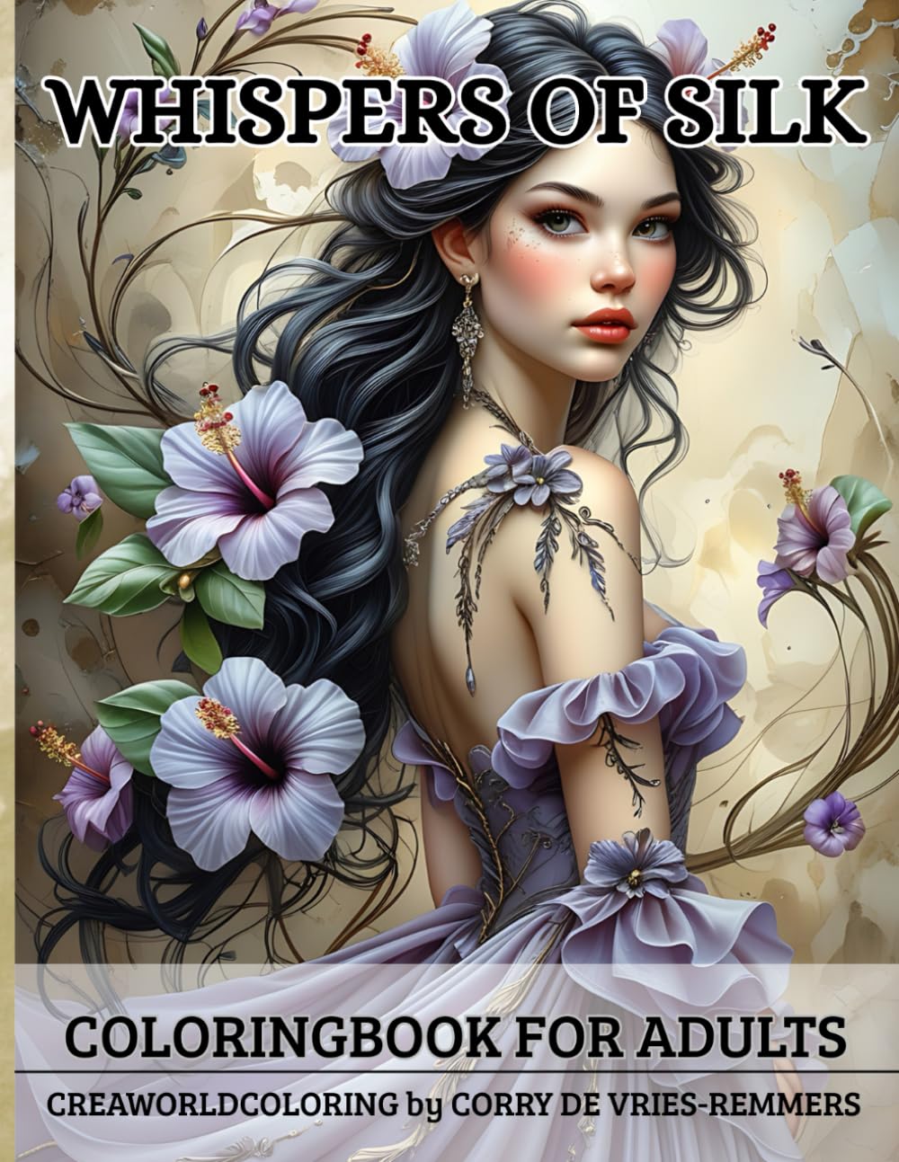 Whispers of Silk: Grayscale coloring book for adults