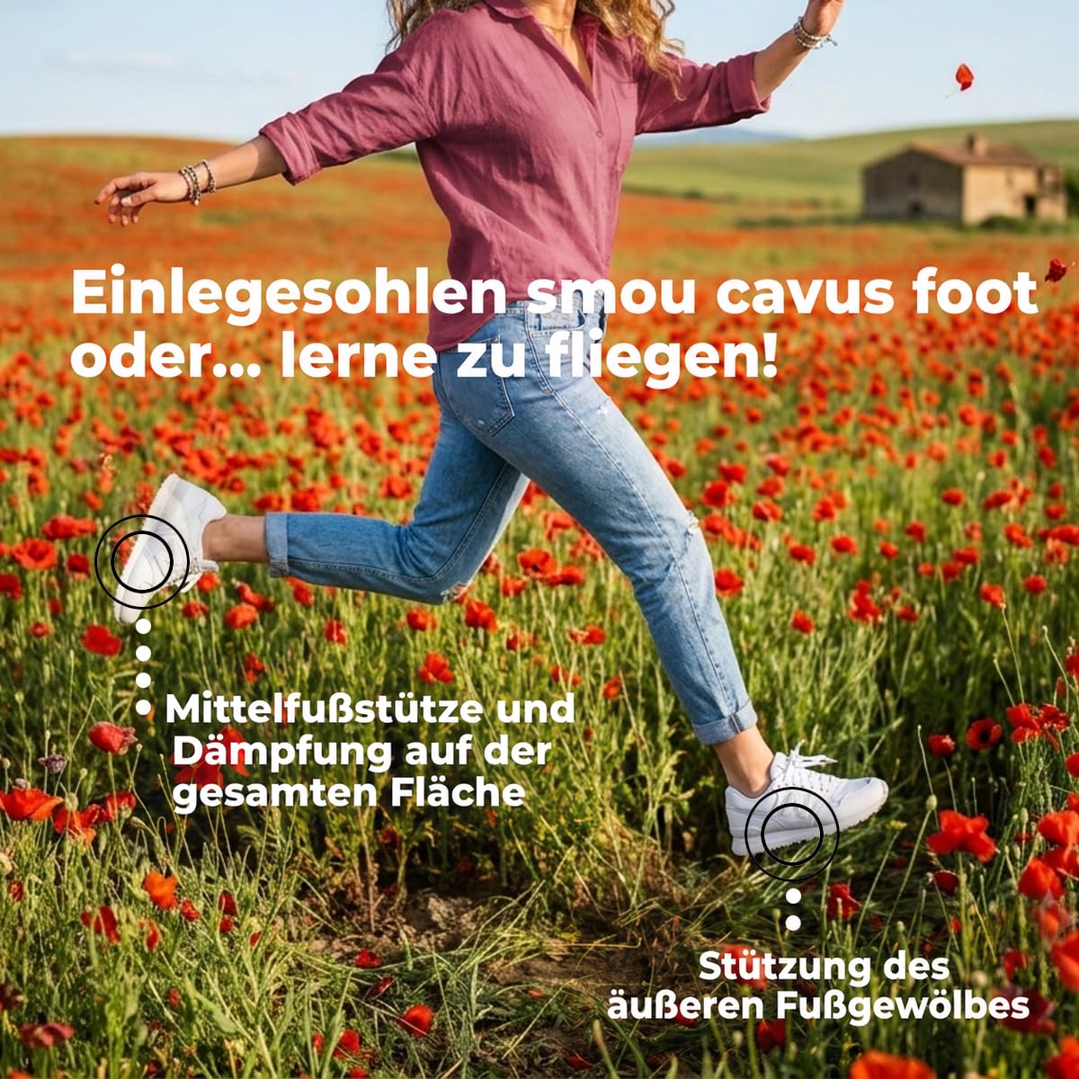 SMOU Orthopädische Einlegesohlen bei Hohlfuß und Supination für Schuhe