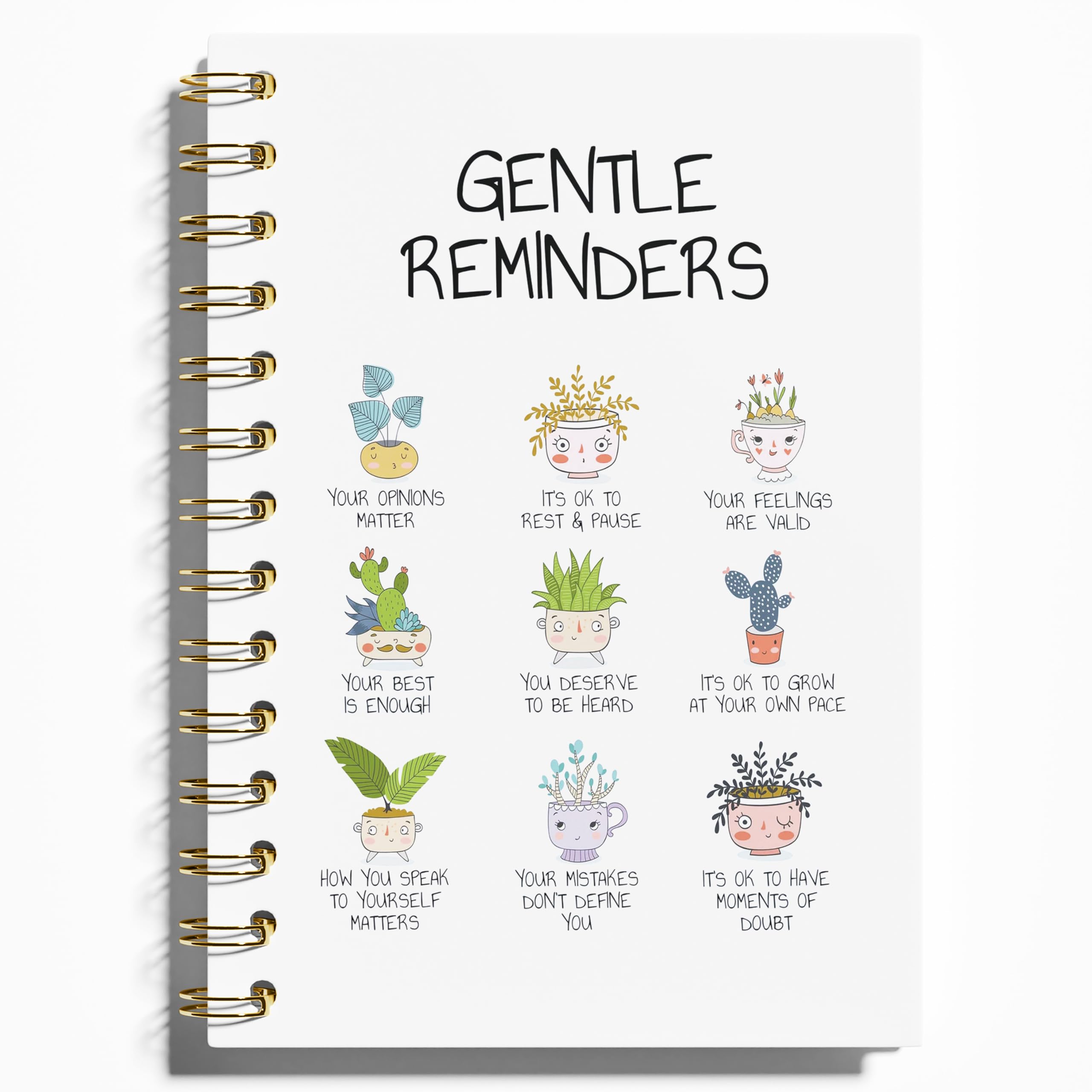 WFSM Daily Affirmations Notebook - Inspirational Journal, Mental Health Notebook, Positive Gifts Hardcover Spiral Notebook, Inspiring Quotes Journal for Women, 5.5x8.3 Inches