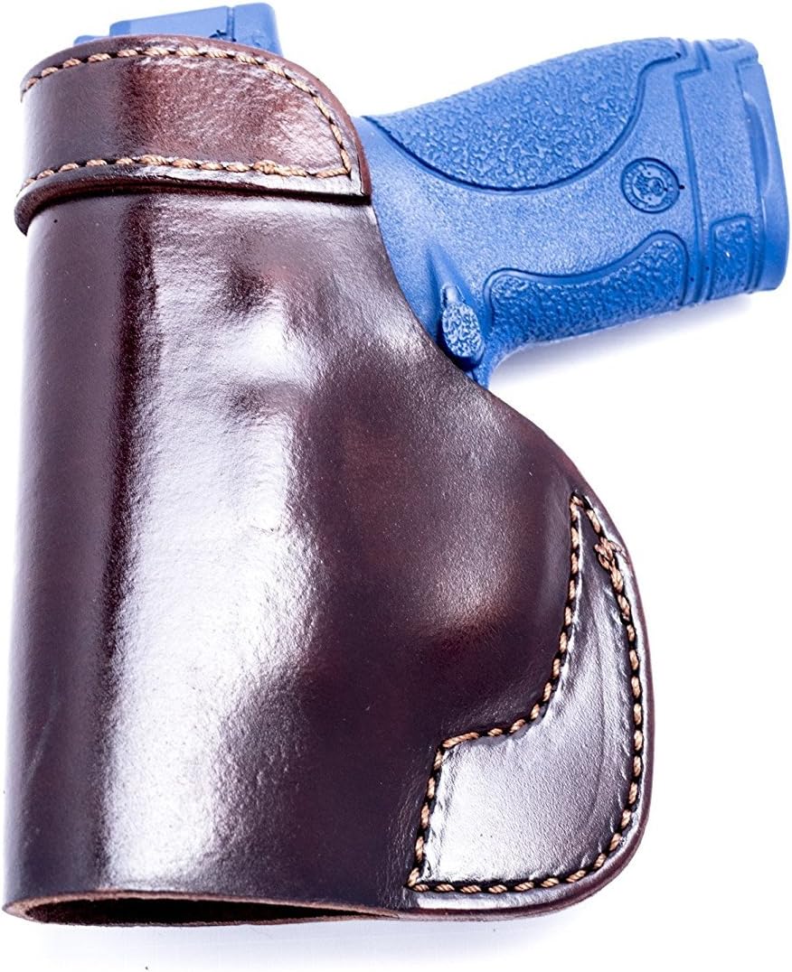 OUTBAGS USA LS2MIL (Brown-Right) Full Grain Heavy Leather IWB Conceal Carry Gun Holster for Taurus Millennium PT111 9mm, G2, G2C, G2S. Handcrafted in USA.