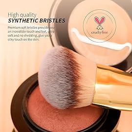 DUcare Foundation Brush Contour Bronzer Makeup Brush Double Ended Self Tanner Brush Sculpting Brush for Blending Liquid Powder Concealer Cream Cosmetics Blush Buffe