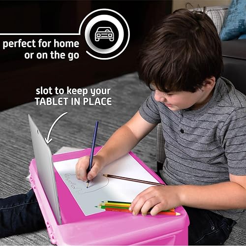 Miniatura 5 de MAVOCRAFT Foldable Kids Lap Tray with Storage - Portable Lap Desk Kids & Adults - Kids Lap Desk for Breakfast in Bed, Serving Tray, Car Desk &