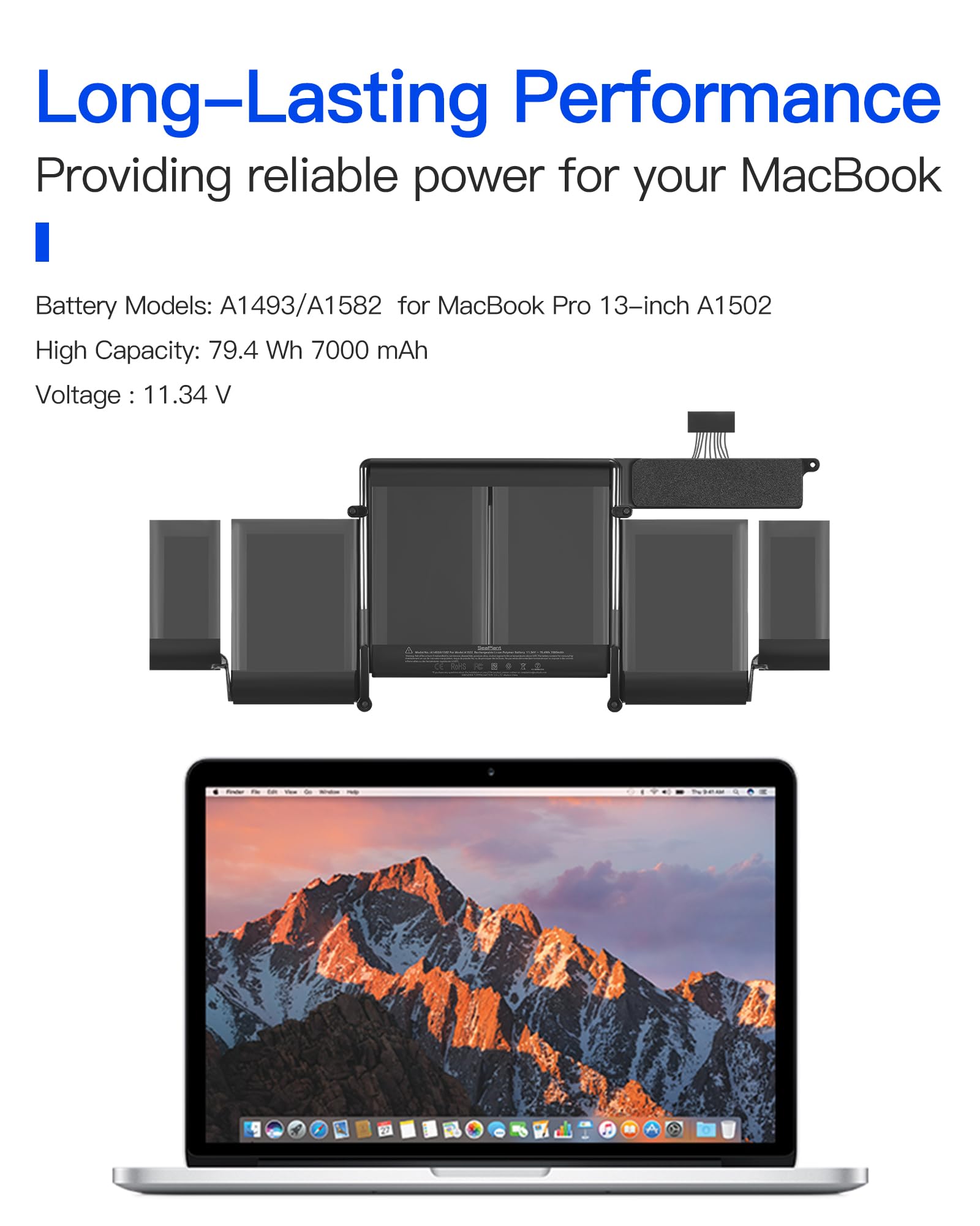 Amazon.com: SeaPlant A1502 Battery Replacement for MacBook Pro 13
