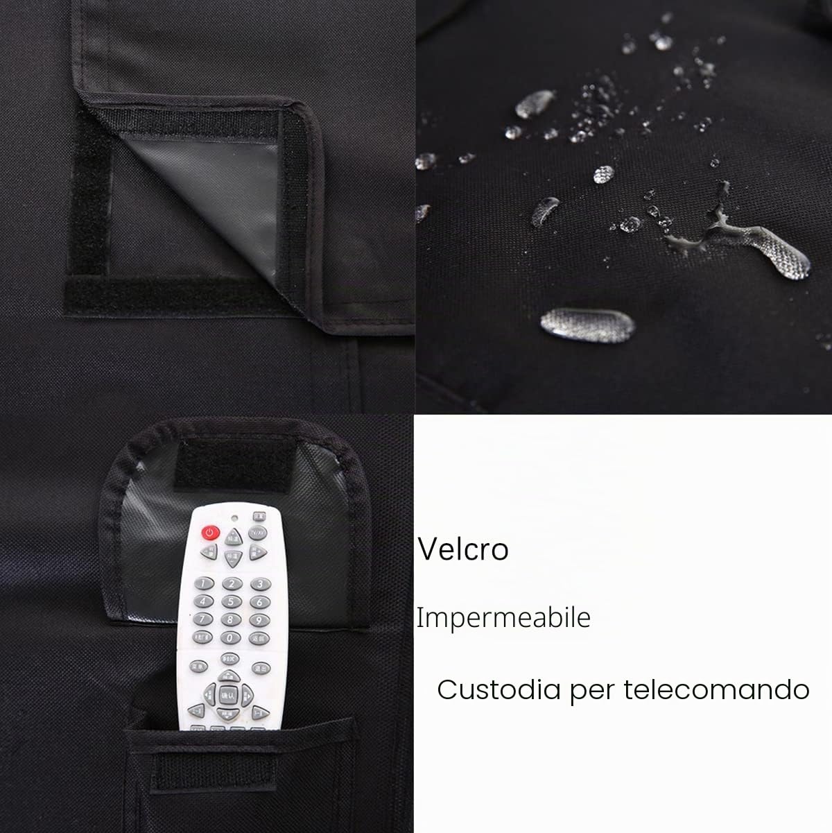 Proteggi schermo universale resistente alle intemperie per copertura TV esterna, protezione universale resistente alle intemperie, per televisori da 40-42 pollici, Nero
