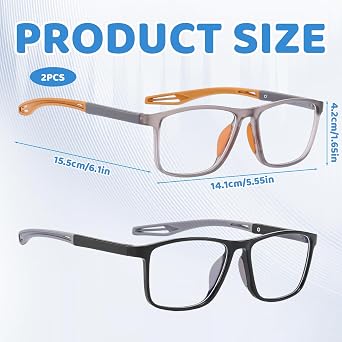 2 Pcs Bifocal Reading Glasses, Vision Sync Multifocal Glasses for Digital Screens and Outdoor Activities, Varifocal Glasses with Distance Vision Support