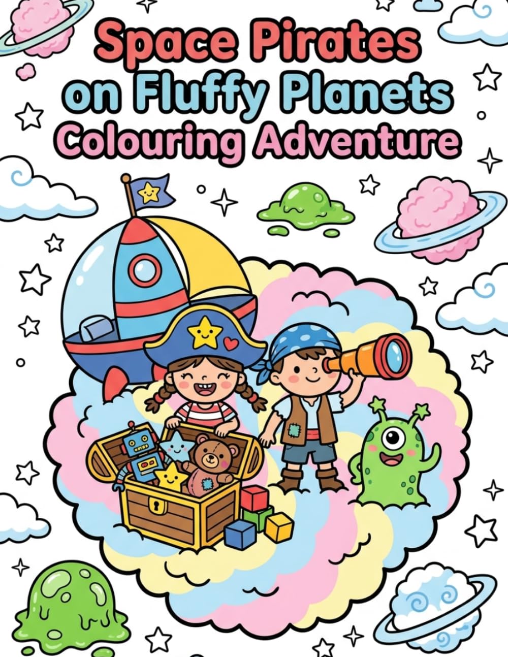 Space Pirates on Fluffy Planets: Colouring Adventure