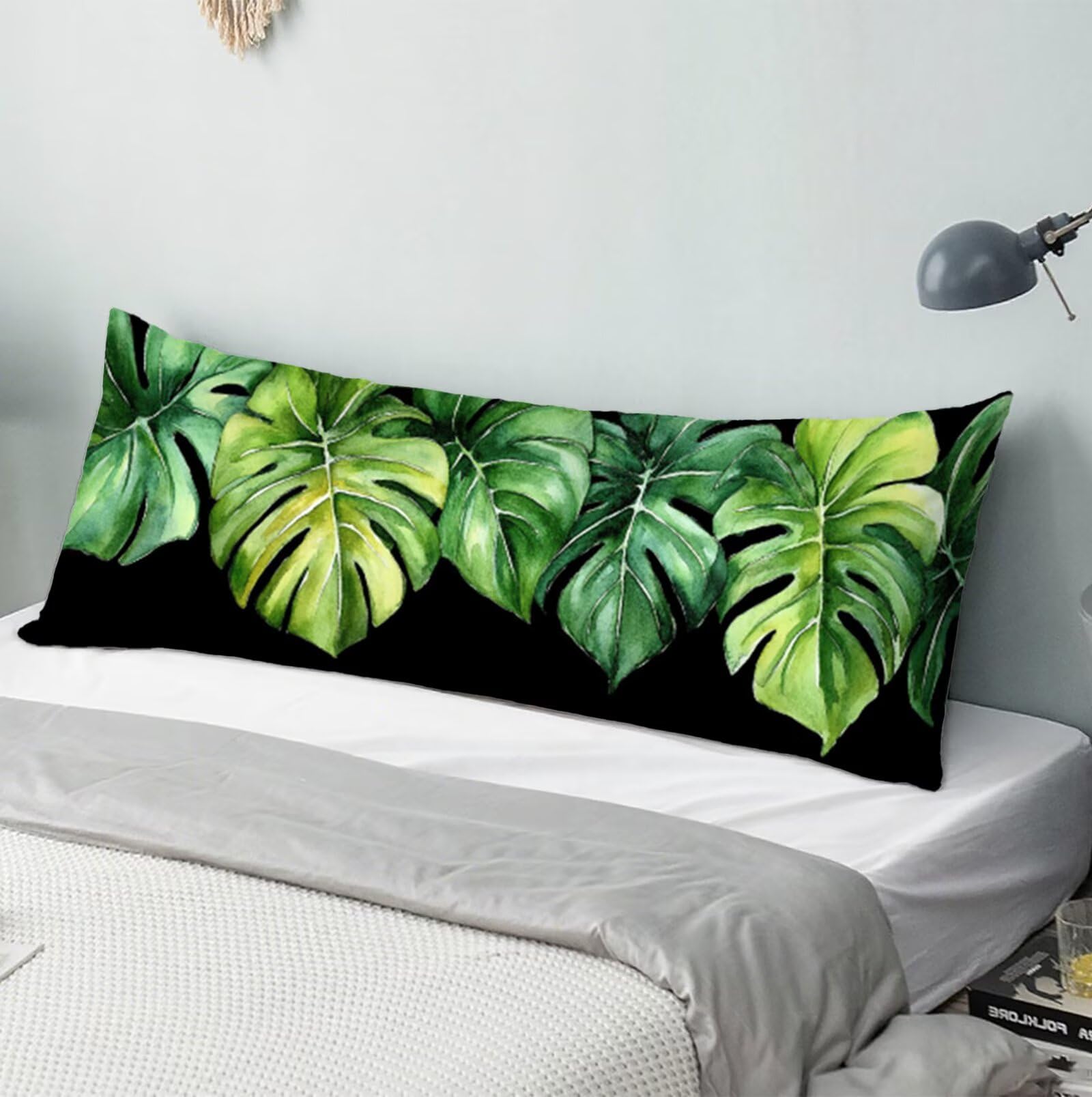 Tropisch Seitenschläferkissen Bezug 60 x 180, Anlage Kissenbezug 60x180 Seitenschläferkissen, Leinen Verbessern Sie Schlafqualität Schwangerschaftskissen für Sofa Deko Weihnachten Geschenk R-2662