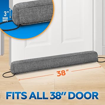 Comfyanno 38 Weighted Under Door Draft Stopper, 2.2lb Door Wind Blocker