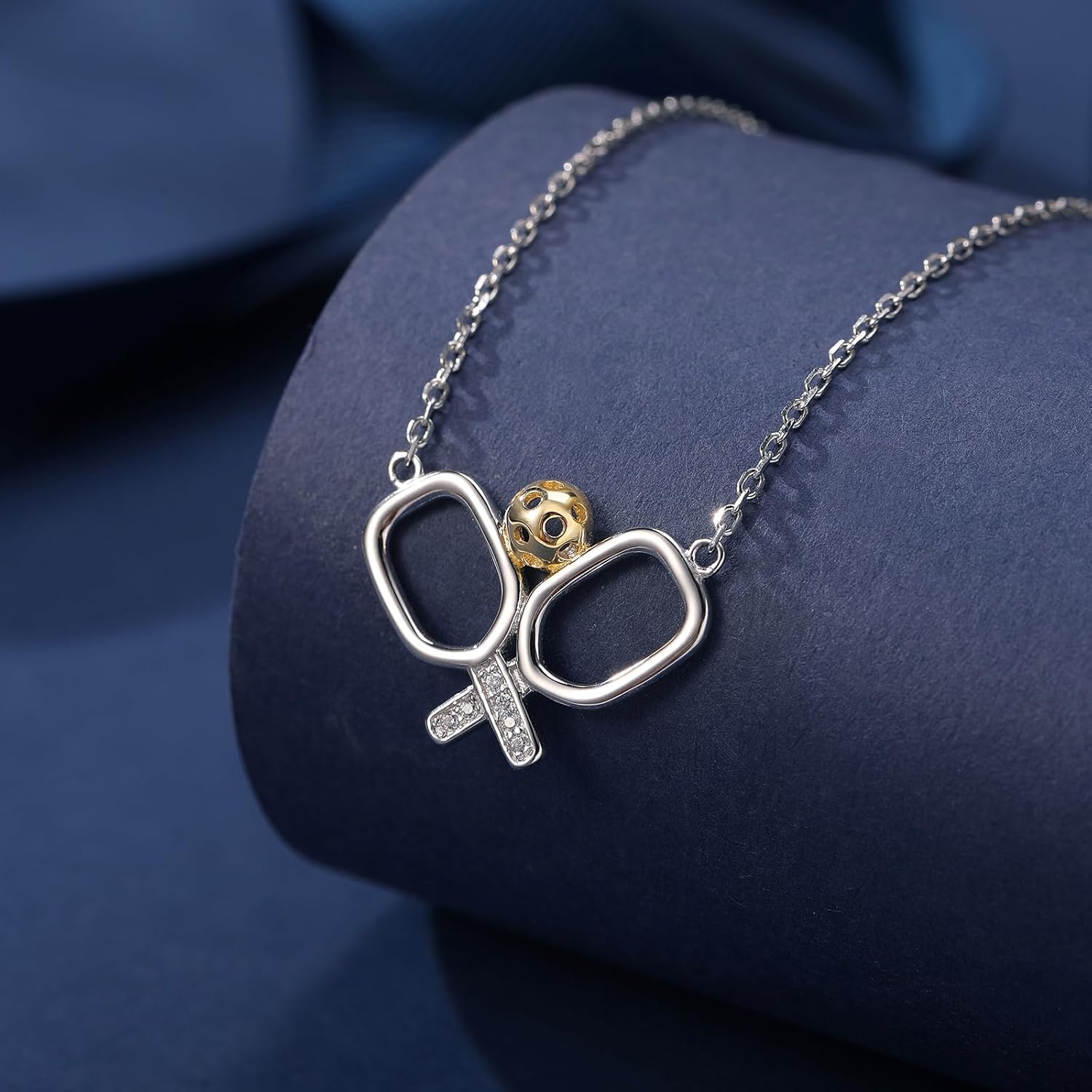 925 Sterling Silver Pickleball Necklace for Women Pickle Ball Jewelry Gifts for Lover Players - Image 2