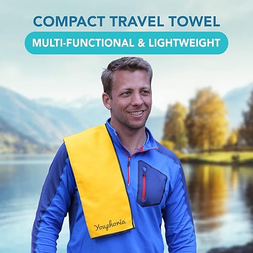 Miniatura 58 de Youphoria Toalla de viaje de microfibra de secado rápido, ligera, toalla de secado rápido para camping, playa, mochilero, senderismo y deporte Gris