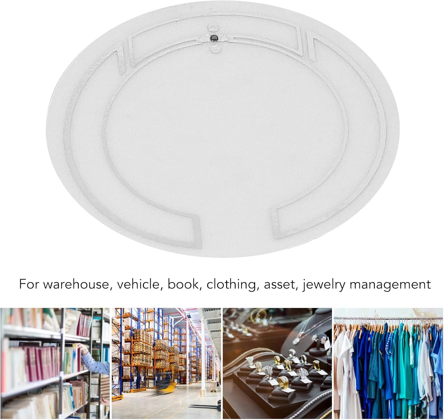 Pongnas 100Pcs UHF RFID Tags, Rewritable Adhesive Labels Stickers, 860-960MHz KM4Q Chip ISO 18000 6C EPC Class1 Gen2 (30mm Diameter)