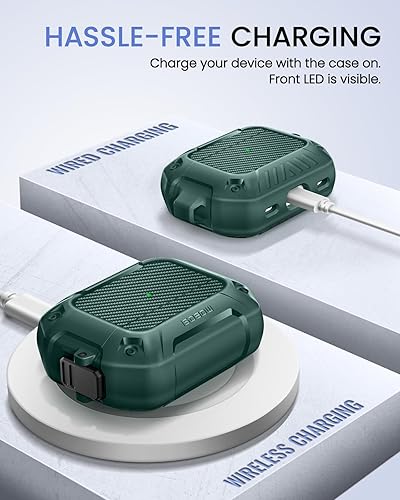 Miniatura 3 de MOBOSI Funda para Airpods Pro 2, compatible con AirPods Pro de 21 generación con bloqueo, llavero y kit de limpieza, carcasa rígida protectora a