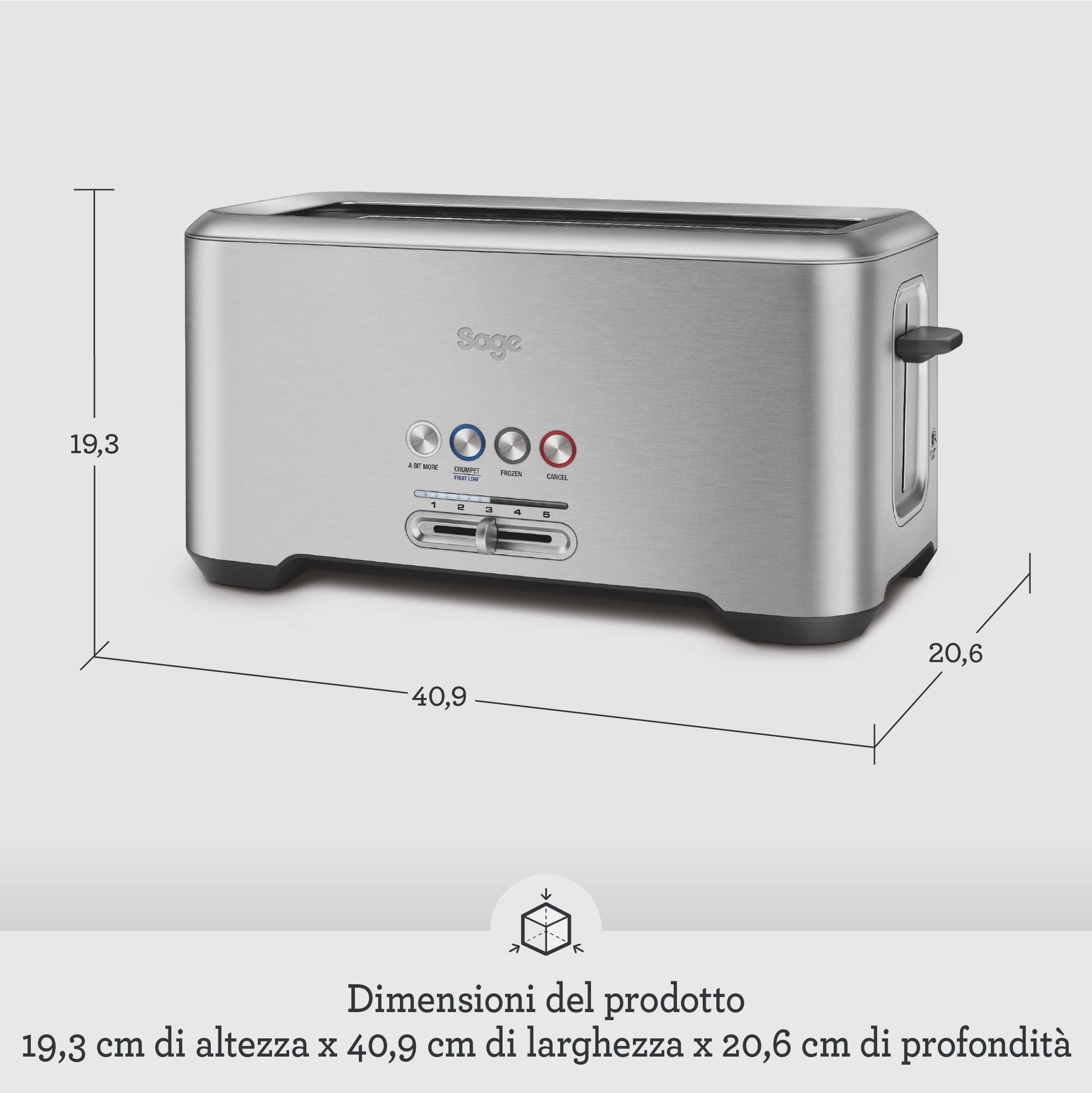 Sage -The 'A bit more' Toaster 4-Slice - Tostapane a 4 Fette - Acciaio Inox Spazzolato