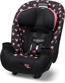 Disney Baby Ellaris 3-in-1 Convertible Car Seat - Slim 3-Across Fit, Rear/Forward Facing 5-65 lbs, 5-Position Headrest, Minnie Charm, Travel Ready