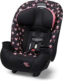 Disney Baby Ellaris 3-in-1 Convertible Car Seat, Slim Fit Design, Rear & Forward-Facing, 5-Position Headrest, 3-Across Fit, Travel-Friendly with Machine-Washable Seat Pad, Minnie Charm