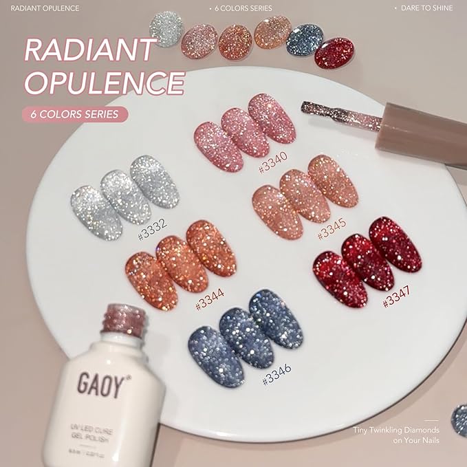 Set de Esmalte en Gel GAOY Reflectivo 6 Colores miniatura 2