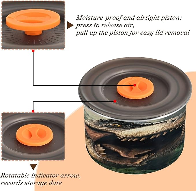 ALAZA Dinosaur Jungle Coffee Canister 17oz Food Storage Canister with Lids Kitchen Organizer Decor for Beans Tea Sugar Gournd Rice miniatura 5