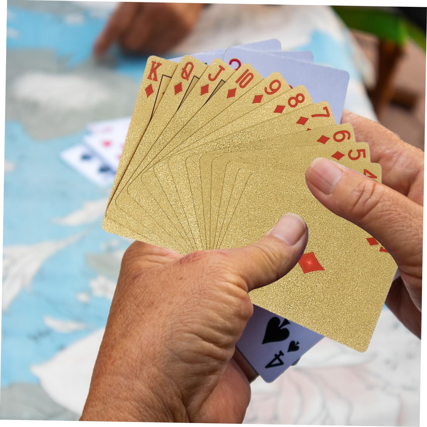 Abaodam 5 Cajas Naipes de Papel de Oro Naipes a Prueba de Agua Naipes novedosos Jugando a Las Cartas a Prueba de Agua Juguete Juegos de Cartas de Juegos de Mesa la Mascota