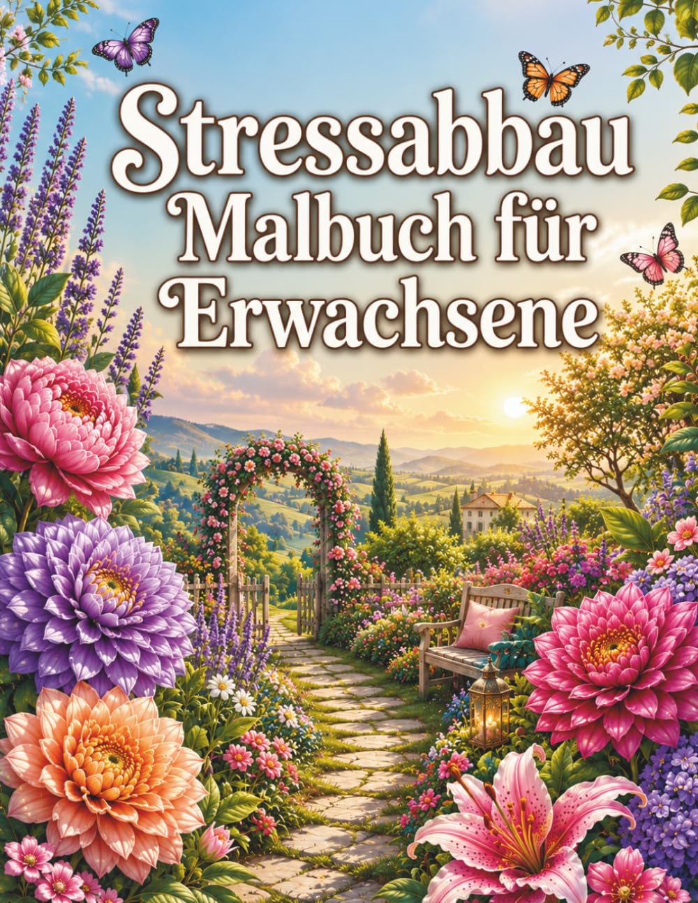 Stressabbau Malbuch für Erwachsene: Entspannende Ausmalmotive mit Blumen, Landschaften und Naturdesigns zur kreativen Ruhe und Achtsamkeit