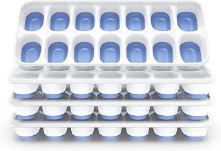 ChefAide 4 Pack Ice Cube Tray, Silicone Ice Cube Trays for Freezer with Lid